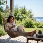 A person enjoying work-life balance, representing financial freedom